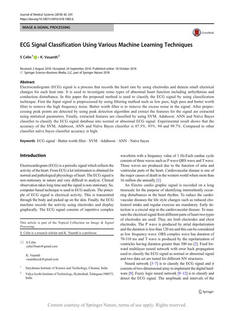 ECG Classification Using Machine Learning 的图像结果