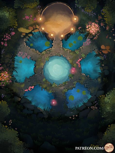 Fey Forest Pond Phased Battle Map [30x40] : r/dndmaps