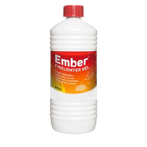 Ember Firelighter Fire Starter Gel 500ml Safe Charcoal BBQ Swiss Liqui ...