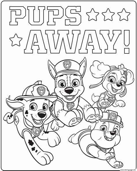 Paw Patrol Free Printable Colouring Pages