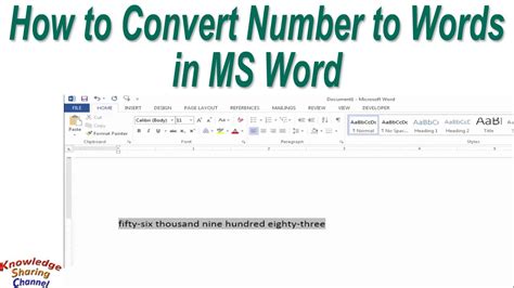 Image result for Convert Numbers to Words Zero Coding in Microsoft Word