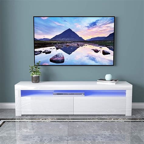 Buy Ywindl TV Cabinet Short TV Stand with Led Lights, Entertainment ...