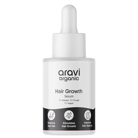 Buy Aravi Organic Hair Growth Serum With 3% Redensyl, 2% Anagain, 2% ...