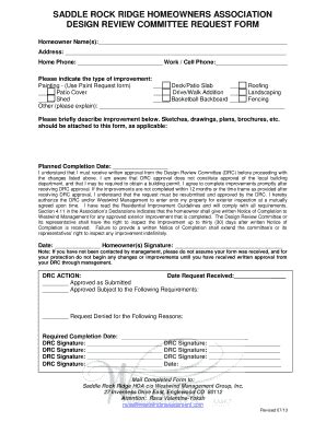 Design Review Committee Request Form - Westwind Clients - Fill and Sign ...