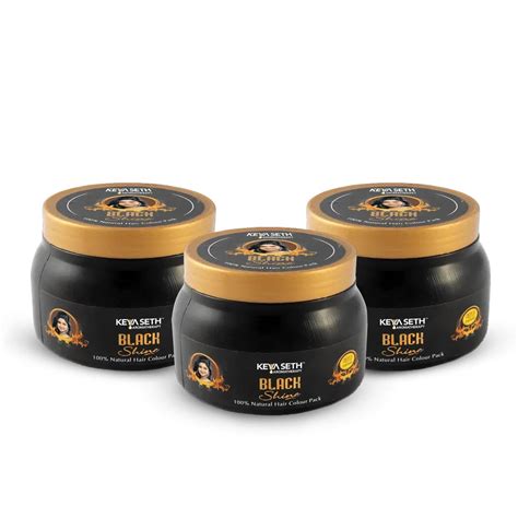 Black Shine Hair Pack Natural Hair Color for Gray & White Hair with ...