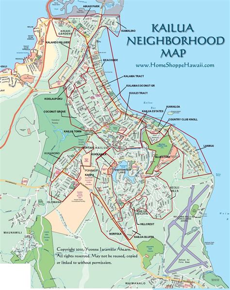 Map Of Kailua Oahu Hawaii