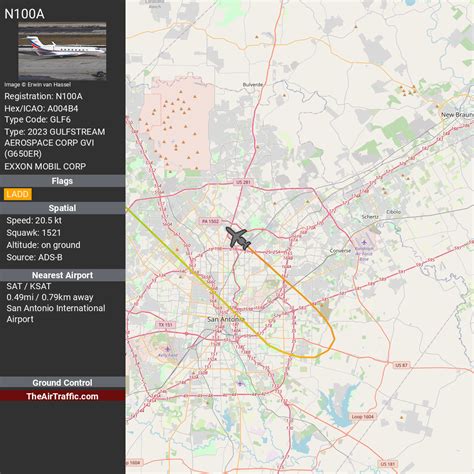 ExxonMobil | N100A | Landed in San Antonio, Texas, United States. Apx. flt. time 1 h 2 min. : r ...