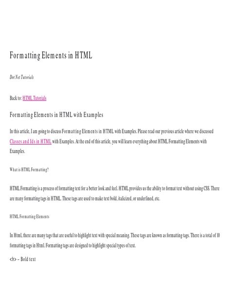 Image result for HTML Format Online