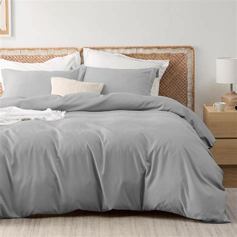 Amazon.com: Bedsure Grey Duvet Cover King Size - Polyester & Rayon ...
