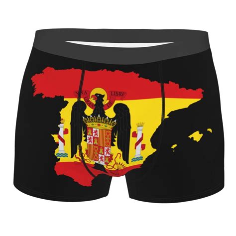 Essence Of Spain Map Flag Boxer Shorts For Men 3D Printed Male Spanish ...