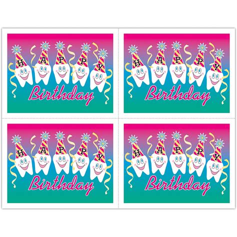 Humorous Postcards; for Laser Printer; Happy Birthday Teeth, 100/Pk ...