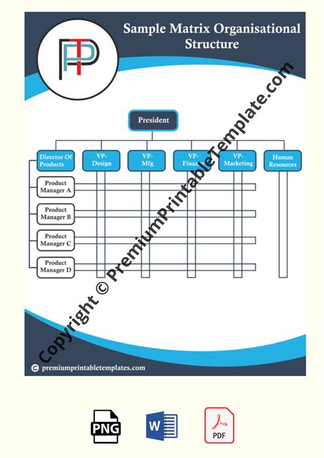 Matrix Organizational Structure Organization Chart Template 的图像结果