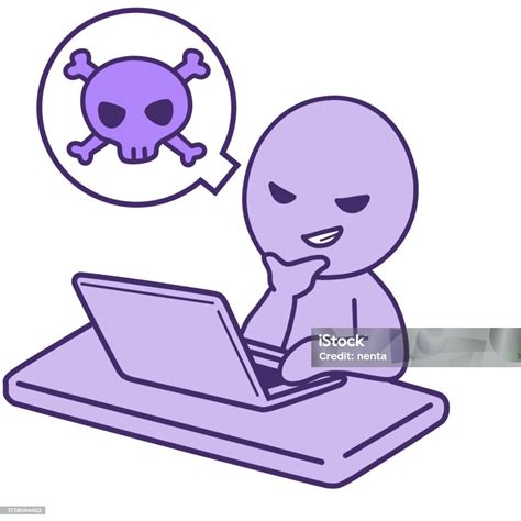 A Person Who Uses A Computer With Malicious Intent Stock Illustration ...