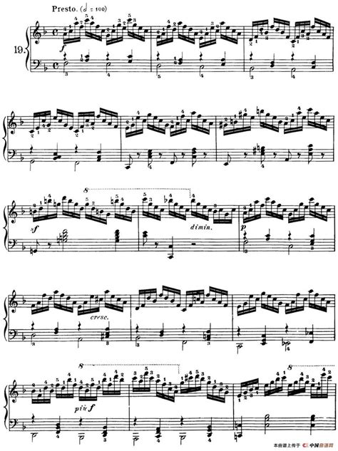 40首车尔尼Op.299钢琴快速练习曲钢琴谱（NO.19）_器乐乐谱_中国曲谱网