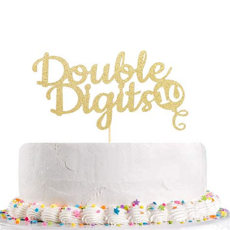 Happy 10th Birthday Cake Topper Double Digits Cake Topper Glitter ...