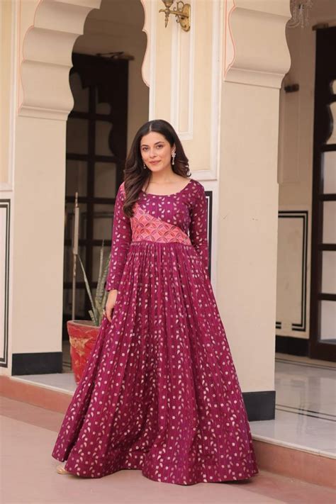 Luna Vol 60 Festive Wear Cotton Jacquard Worked Gown Collection