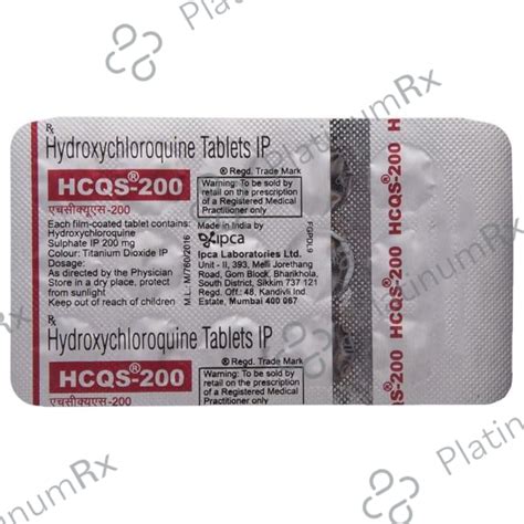 HCQS 200 Tablet 10 Tablet - Uses, Side Effects, Price, Generic | PlatinumRx