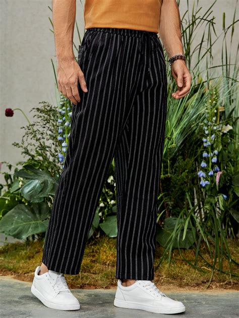 Men Vertical Striped Slant Pocket Pants | Aesthetic clothes, Pocket ...