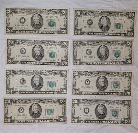 Lot Of $20 Bills (1981,1985,1988,1990), Series A, B, D, G, H | eBay