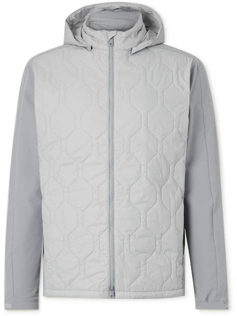 Peter Millar - Rush Panelled Quilted Shell Hooded Golf Jacket - Gray ...