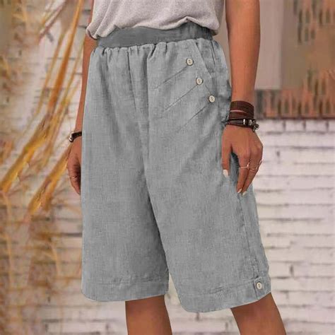 FAKKDUK 2023 Shorts for Women Long Shorts Below The Knee Casual Summer ...