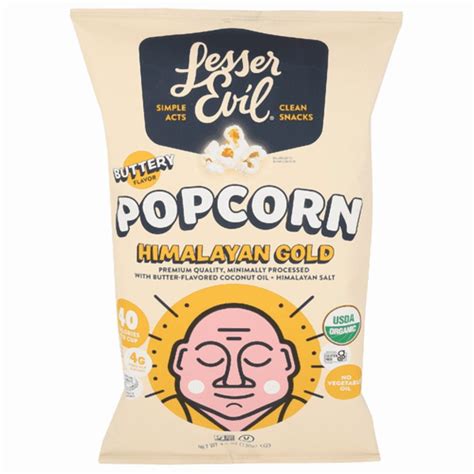 Lesser Evil Organic Himalayan Gold Popcorn 4.6 oz - Pack of 2 - Walmart.com
