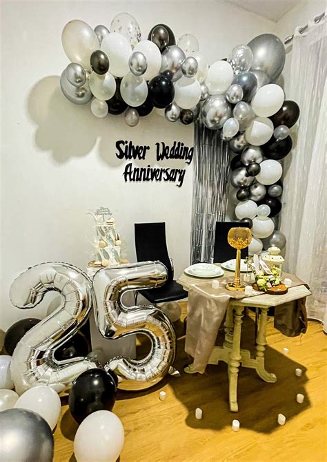 25th silver wedding anniversary decoration – Artofit