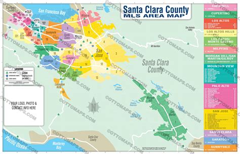 Santa Clara County Zip Code Map Santa Clara, California (CA)