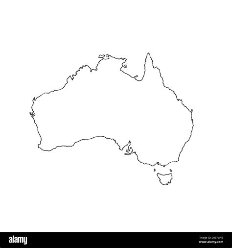 Australia country map simple outline vector illustration, blank template for design, educational ...