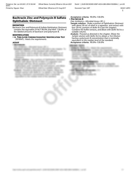 SOLUTION: Bacitracin zinc and polymyxin b sulfate ophthalmic ointment - Studypool