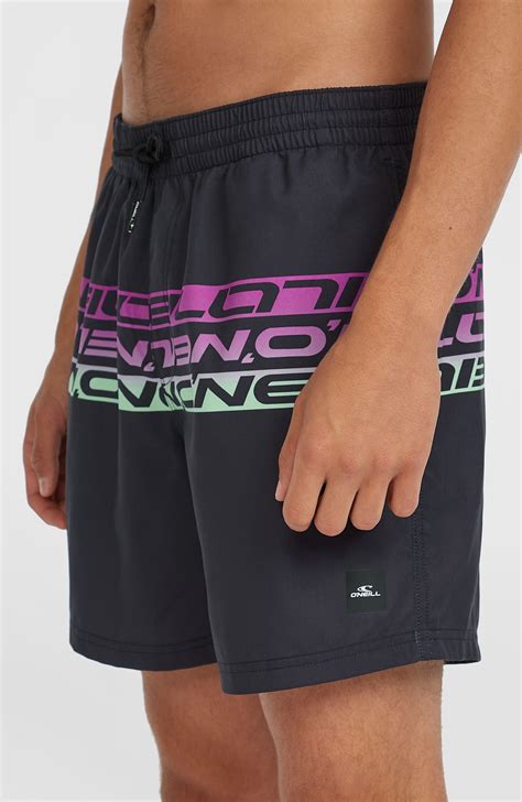 Cali Stripe 16'' Swim Shorts | Black/Purple Upside Down Clean – O'Neill UK