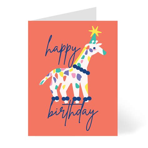 Animal Party Giraffe - Spanish Birthday Card Cards by Mariery ...