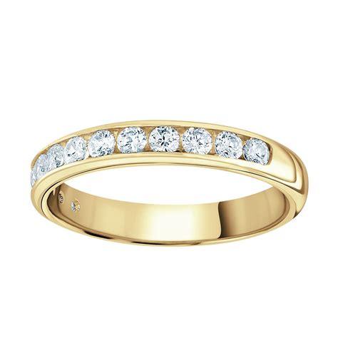 Goldsmiths 18ct Yellow Gold 0.50cttw Brilliant Cut Channel Set Diamond ...