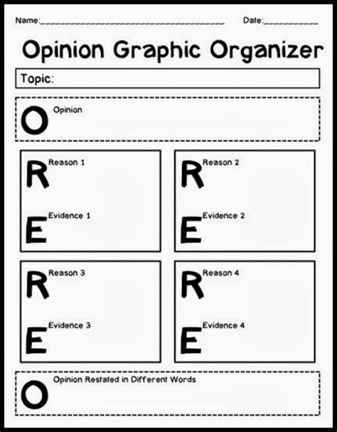 Free Printable Opinion Writing Graphic Organizer Fill In Your Own ...