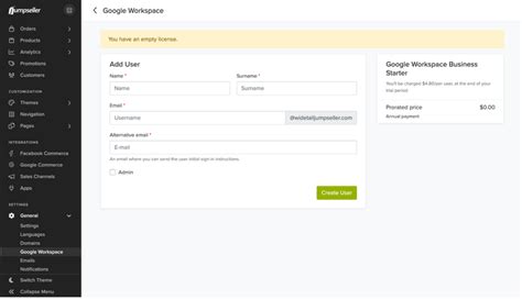 Configure Your Google Workspace Account | Jumpseller