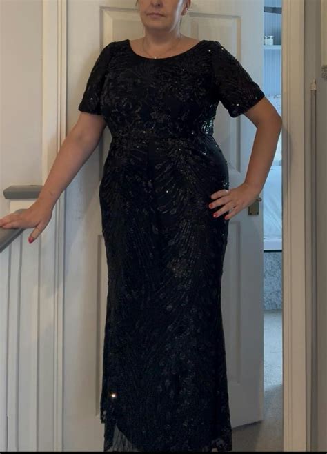 Plus Size Sequin Short Sleeve Mother of the Bride Dress - Ever-Pretty US