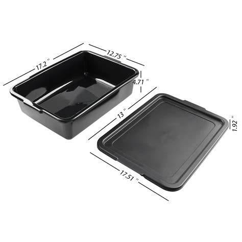 Buy Vababa 3-Pack Plastic Commercial Bus Box, Kitchen Bus Tub with Lid ...