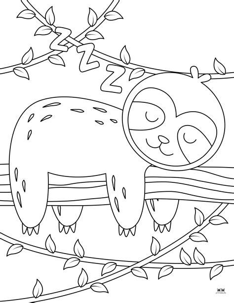 Christmas Sloth Coloring Page Printable