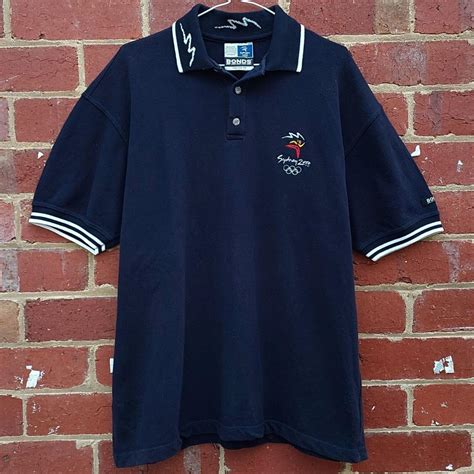 Vintage 2000 SYDNEY OLYMPICS Classic Mens NAVY Polo... - Depop