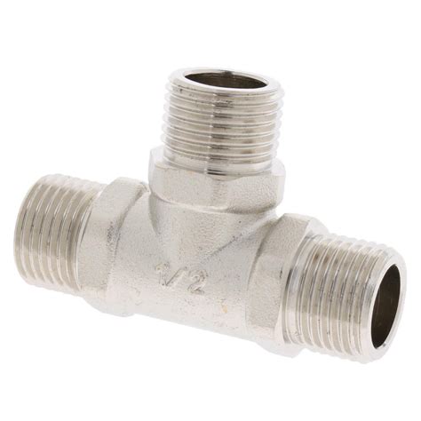 1/2 inch Copper Barbed Pipe T Type Thread Joint Fitting Adapter Connec ...