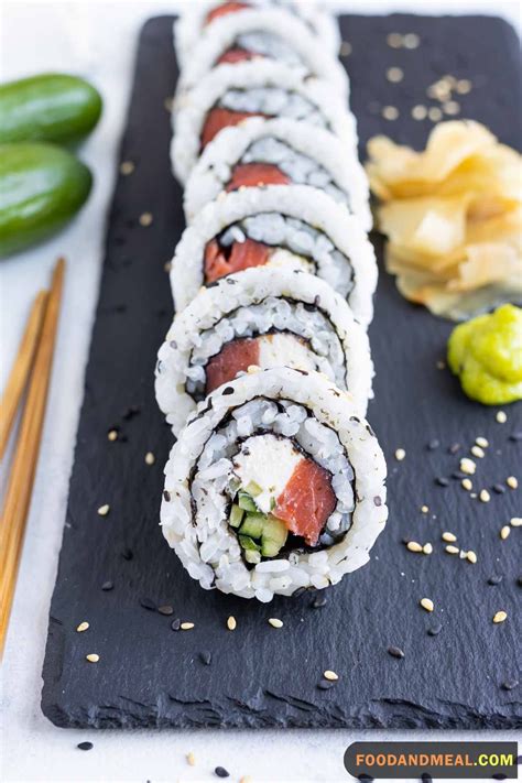 Easy-to-make Smoked Salmon Philly Roll Sushi Recipe - Foodandmeal.com