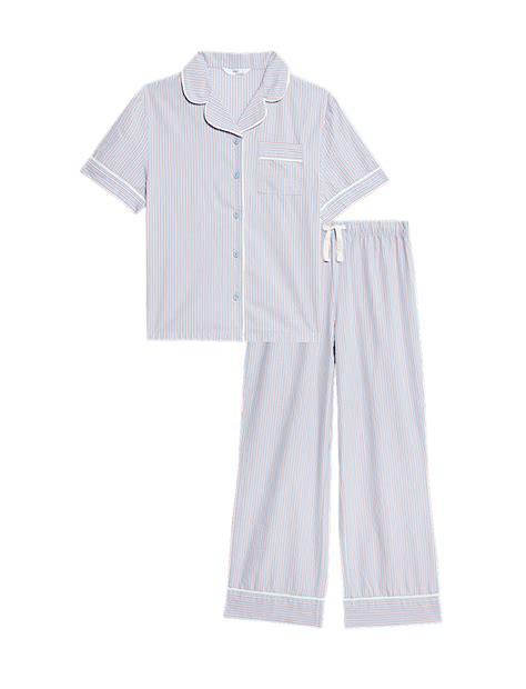 Buy Pure Cotton Striped Revere Pyjamas (3-16 Yrs) at Marks & Spencer