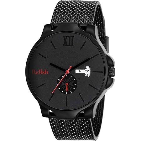 Buy Relish Analogue Men's & Boy's Watch (Black Dial Black Colored Strap ...