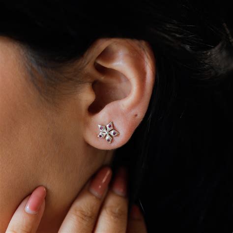 Buy Silver Nakshatra Studs | House of Aadyaa Unique Handcrafted Jewelry