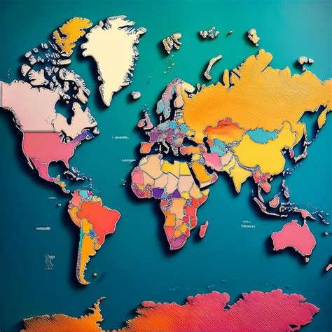 World Map Outline Colorful 的图像结果
