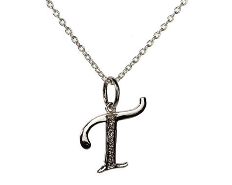 Shop Dazzling Initial: Diamond Alphabet T Silver Pendant – Jewelslane