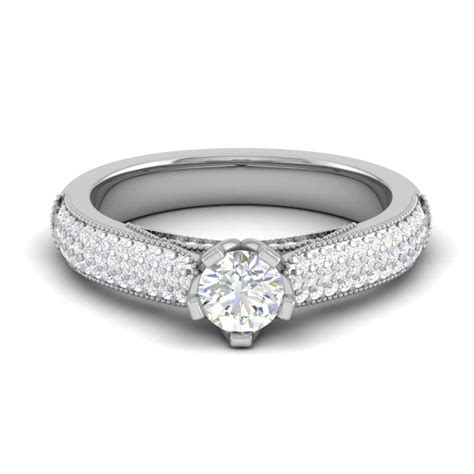 30-Pointer Solitaire Diamond Split Shank Platinum Ring JL PT RP RD 159 ...