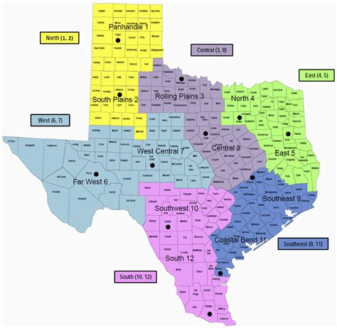 Regions Of Texas With Cities