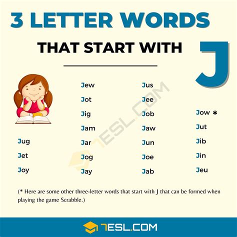 3 Letter Words with J (22 Words in English) • 7ESL
