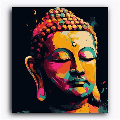 Lord Buddha Colourful Strokes – PaintWaint